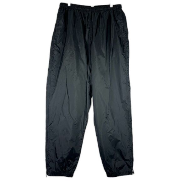 Vintage Nike 90s Mens Windbreaker Pants XXL Black Zip Ankle Red Label Swoosh - Picture 1 of 8